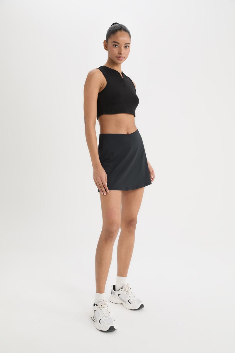 ديفاكتو جيبة قصيرة قصة عادية أسود بليجن من DeFactoFit - Image 3